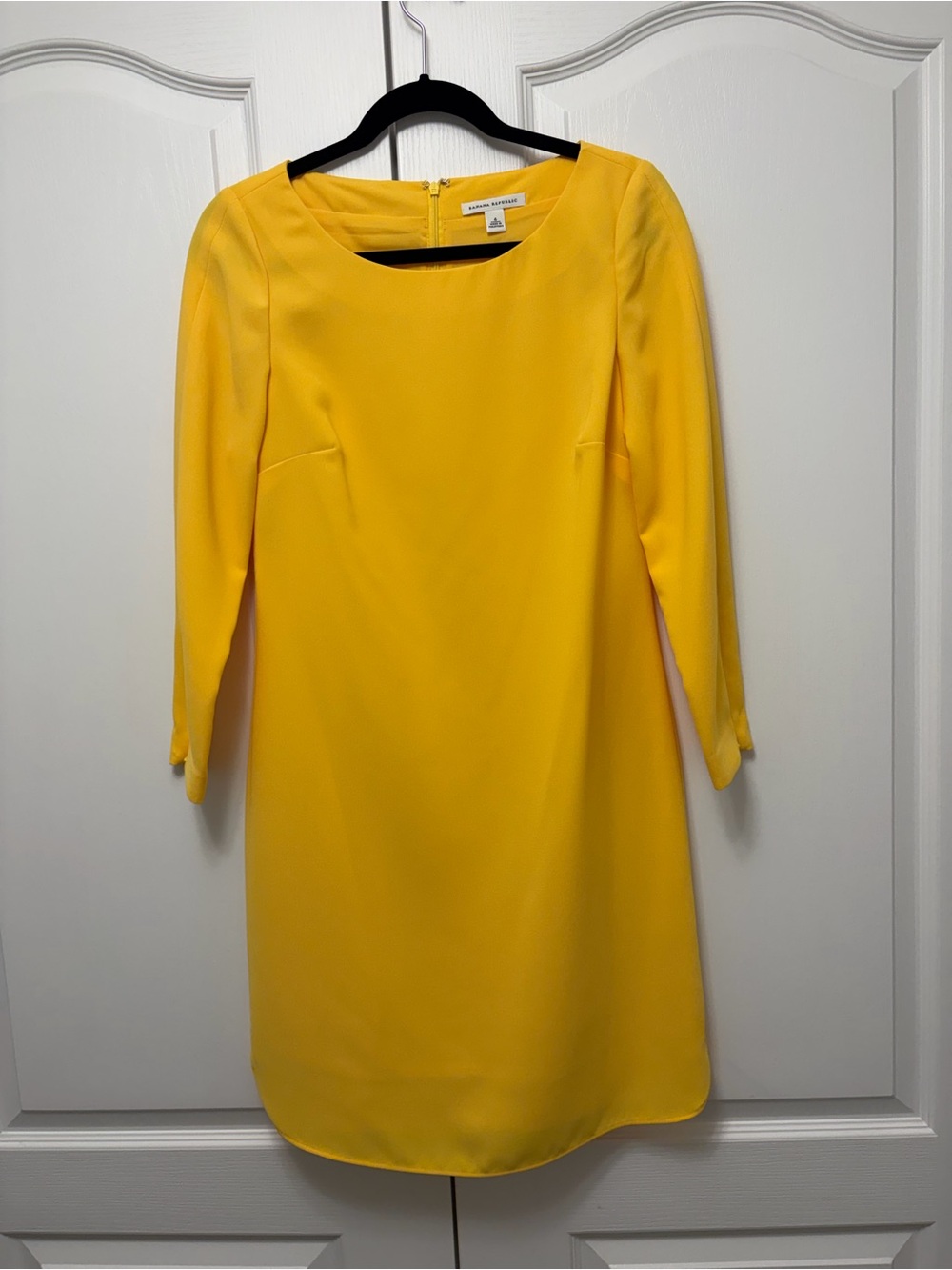 Banana Republic Sunny Yellow Long-Sleeve Shift Dress
